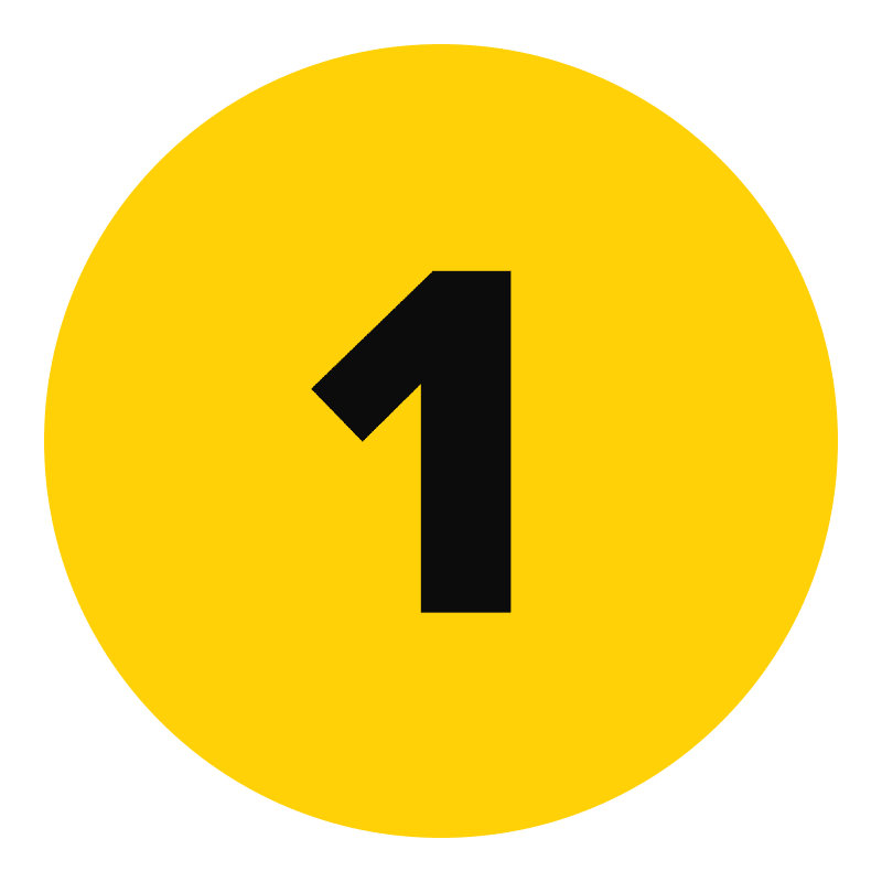 C&C-Step-1 Number 1 on a yellow circle background