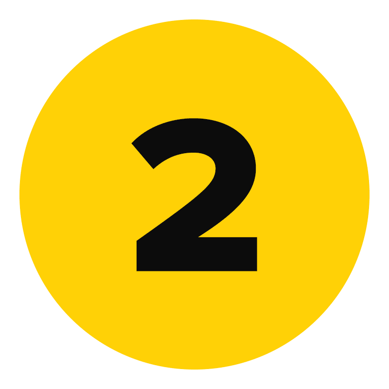 C&C-Step-2 Number 2 on a yellow circle background
