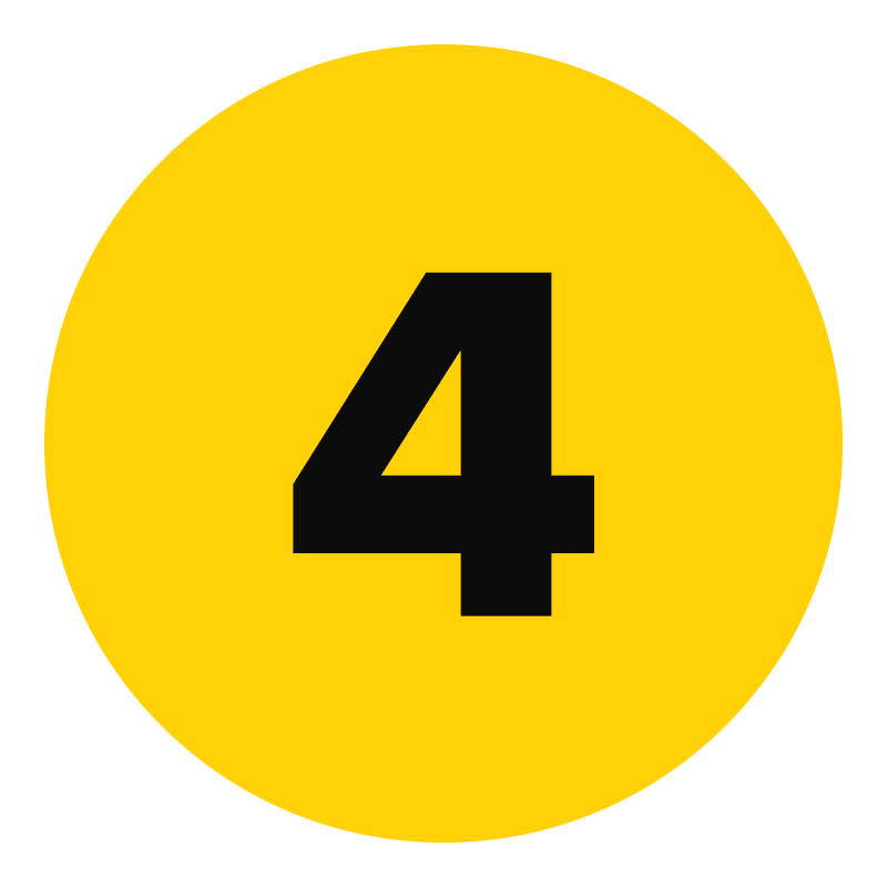 C&C-Step-4 Number 4 on a yellow circle background